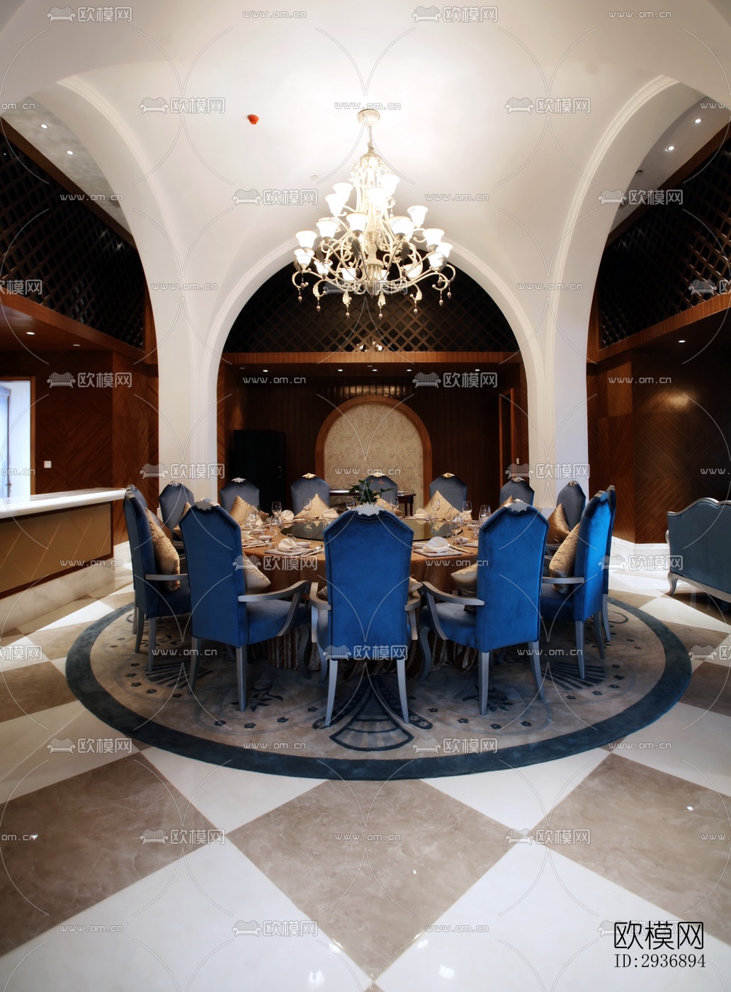 中式中餐厅效果图下载（渲染图1）