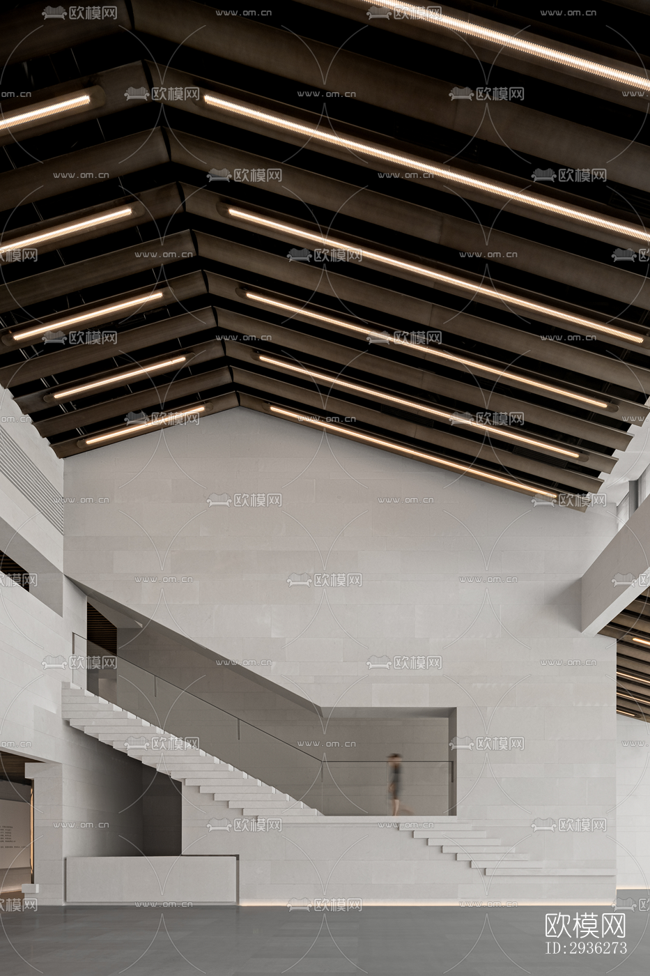 新中式美术博物馆效果图下载（渲染图10）