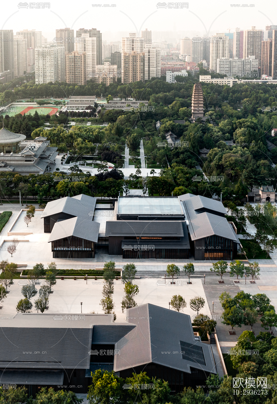 新中式美术博物馆效果图下载（渲染图16）