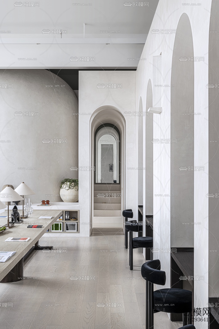 侘寂办公区效果图下载（渲染图7）