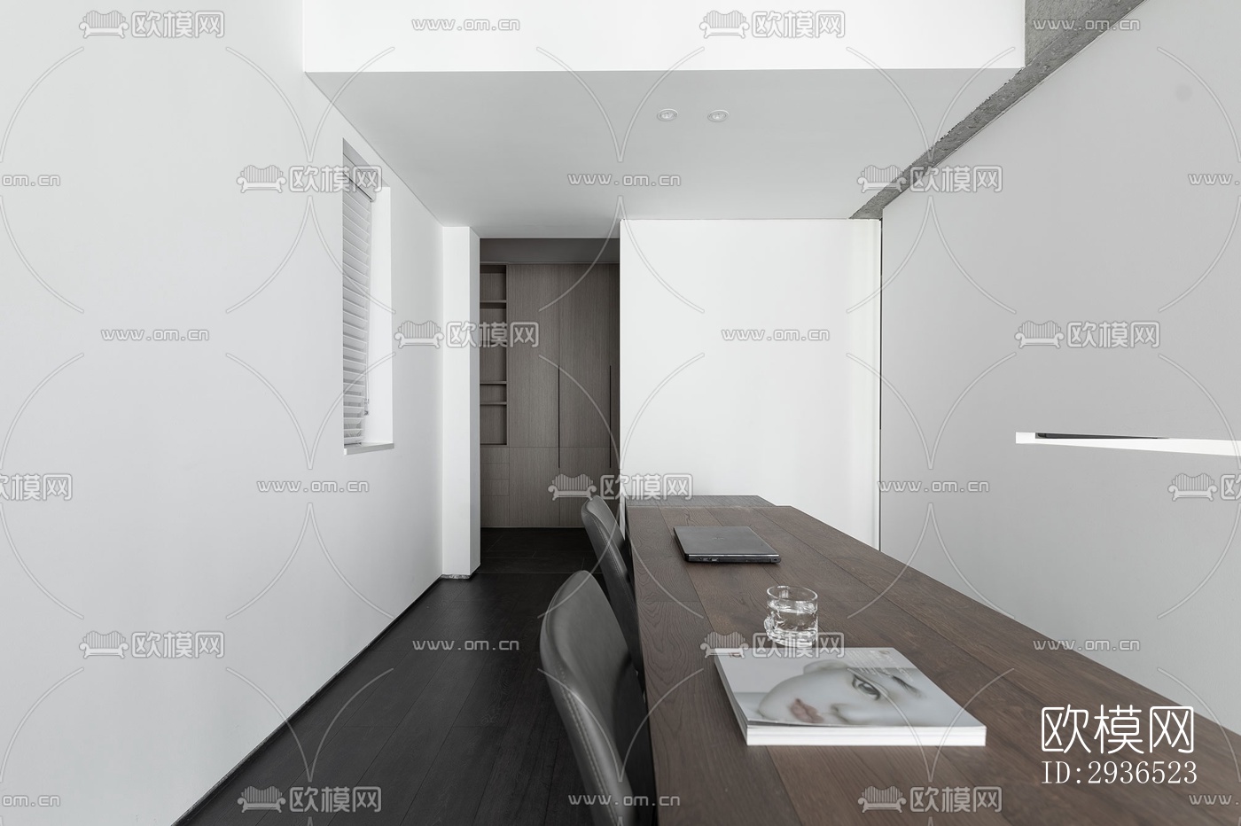 高级灰办公区效果图下载（渲染图8）