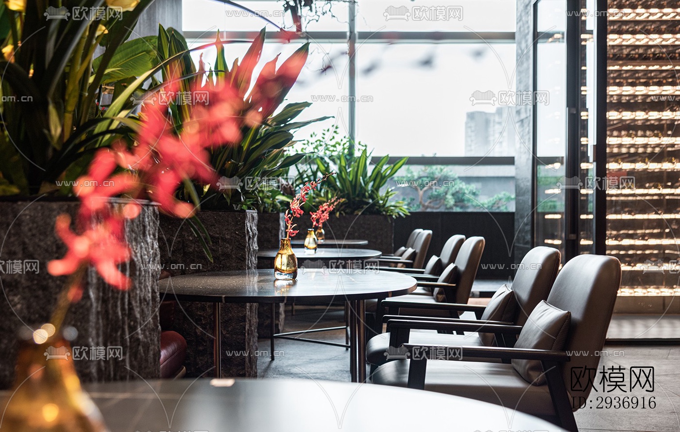 新中式中餐厅效果图下载（渲染图7）