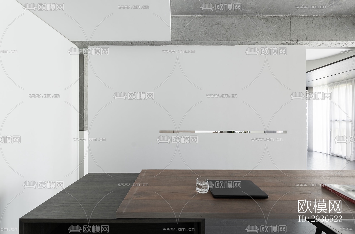 高级灰办公区效果图下载（渲染图7）