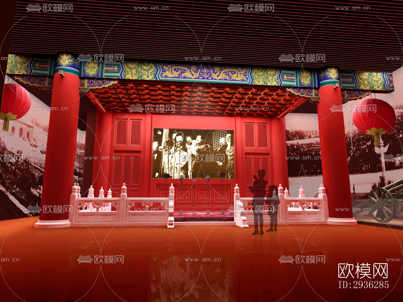 新中式美术博物馆效果图下载（渲染图12）