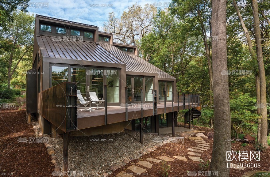 工业风居住建筑效果图下载（渲染图10）