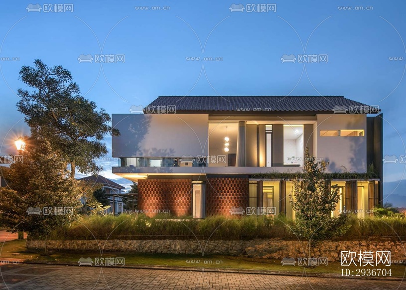 现代居住建筑效果图下载(渲染图7)