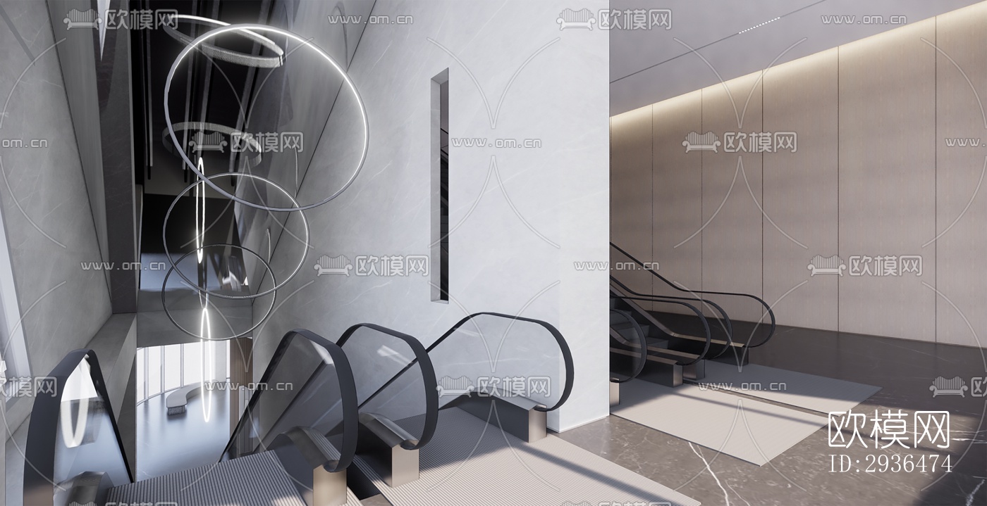 现代办公区效果图下载（渲染图11）