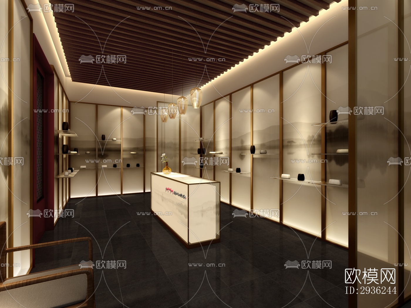 中式美术博物馆效果图下载（渲染图12）