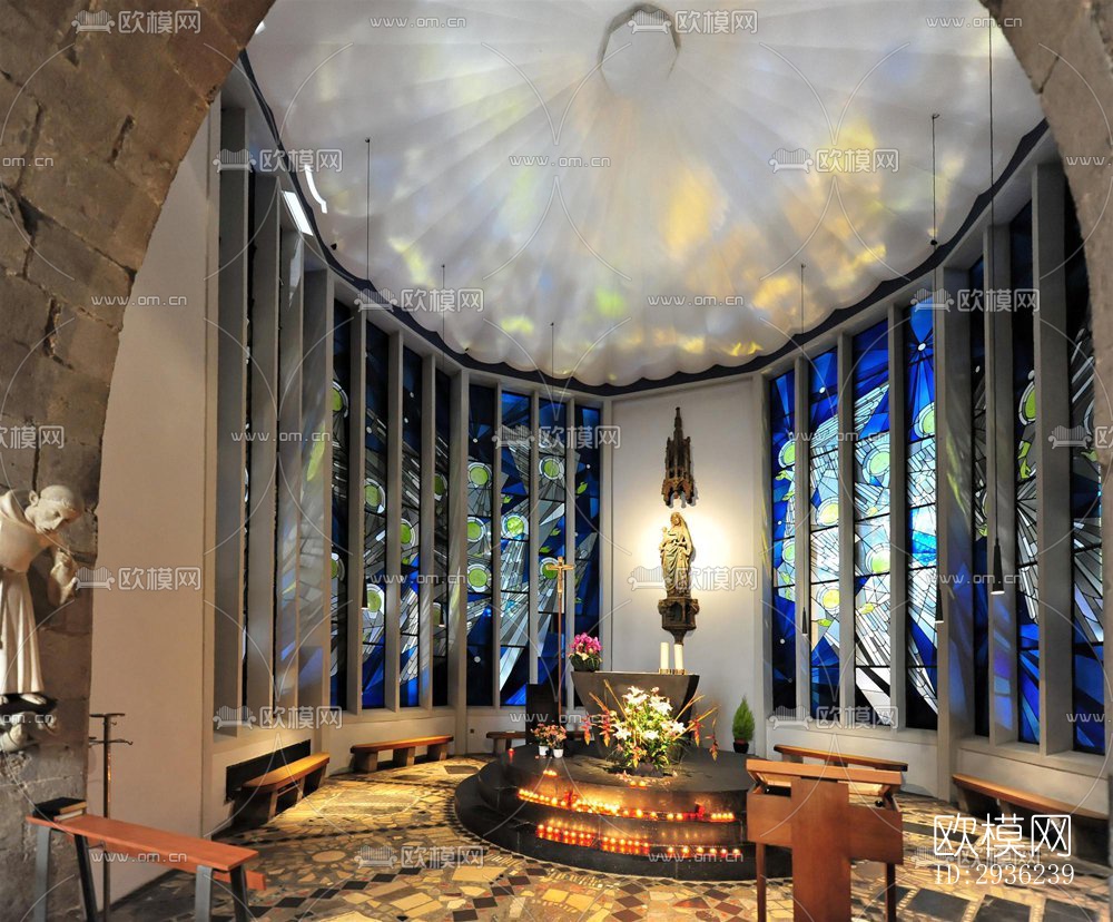 中古风美术博物馆效果图下载（渲染图4）