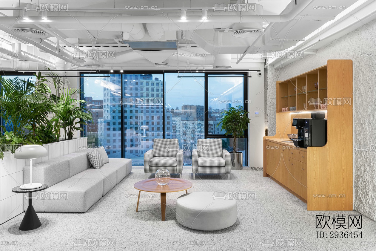现代办公区效果图下载（渲染图7）