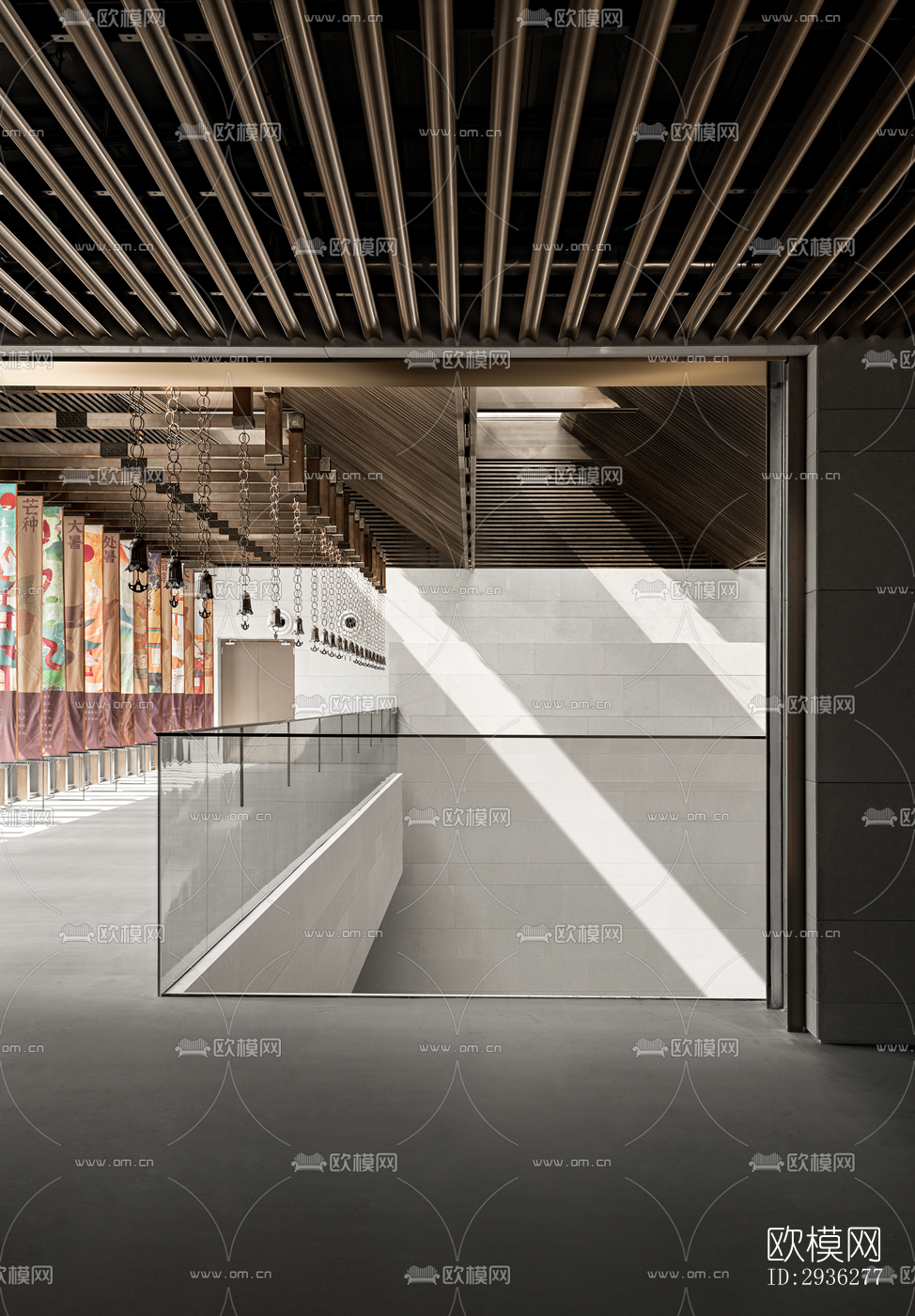 新中式美术博物馆效果图下载（渲染图10）