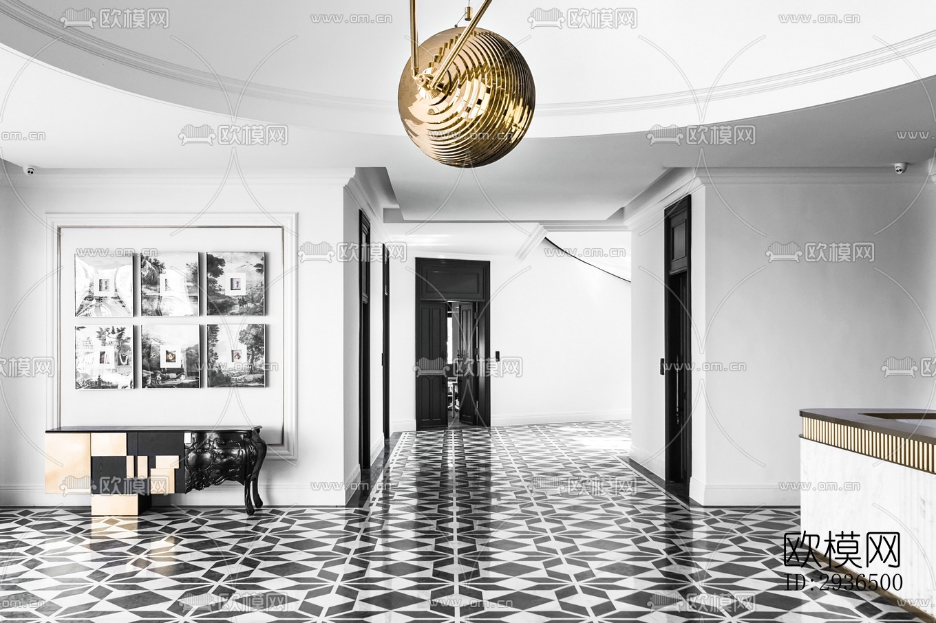 现代办公区效果图下载（渲染图11）