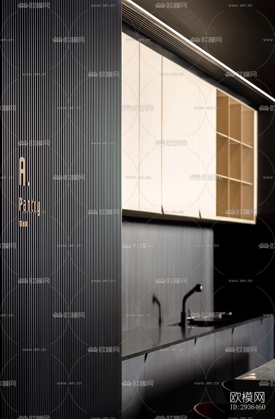 现代办公区效果图下载（渲染图7）