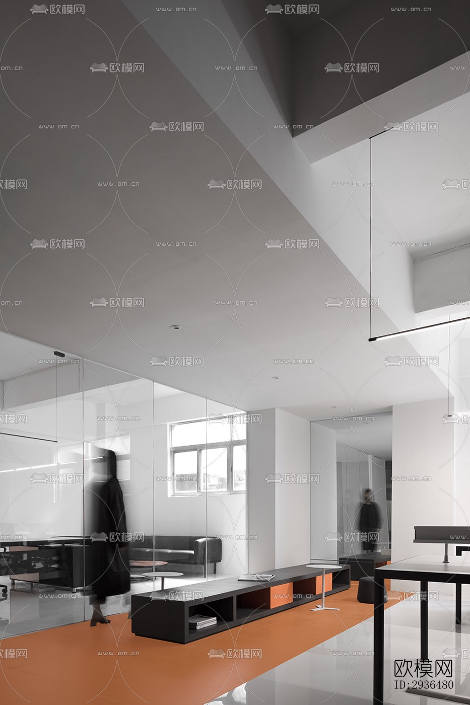 现代办公区效果图下载（渲染图10）