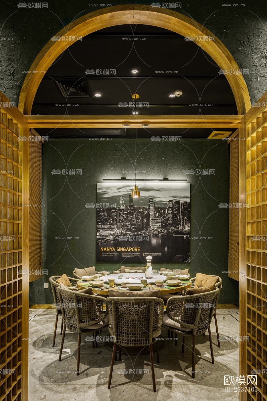 东南亚西餐厅效果图下载（渲染图7）