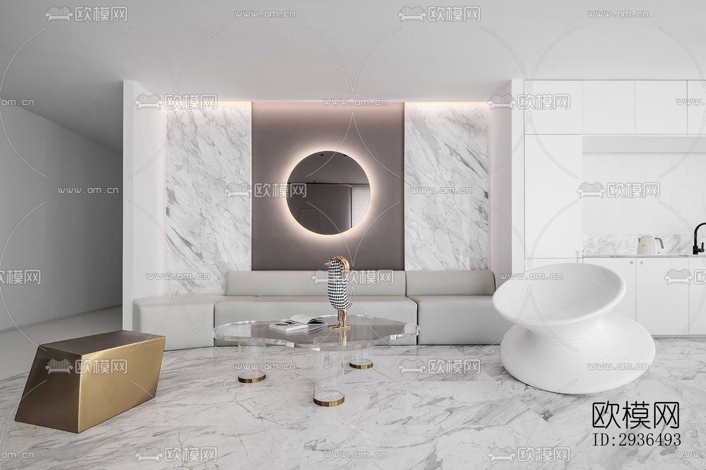 现代办公区效果图下载（渲染图5）