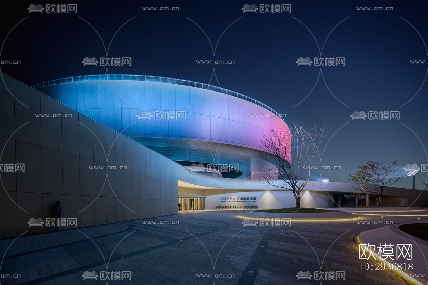 现代文体建筑效果图下载（渲染图2）