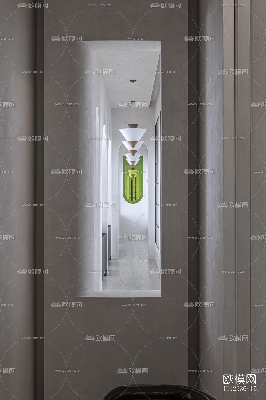 侘寂办公区效果图下载（渲染图10）