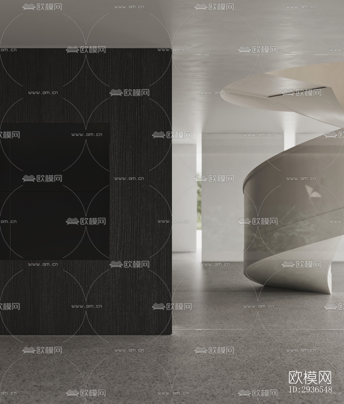 现代商务大堂效果图下载（渲染图2）