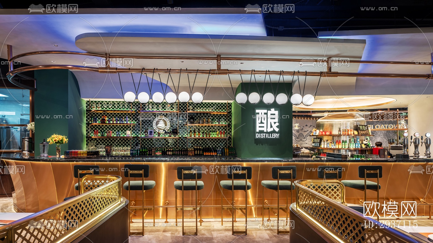 后现代西餐厅效果图下载（渲染图8）