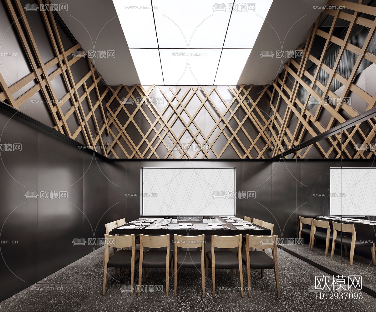 高级灰火锅烤肉效果图下载（渲染图4）