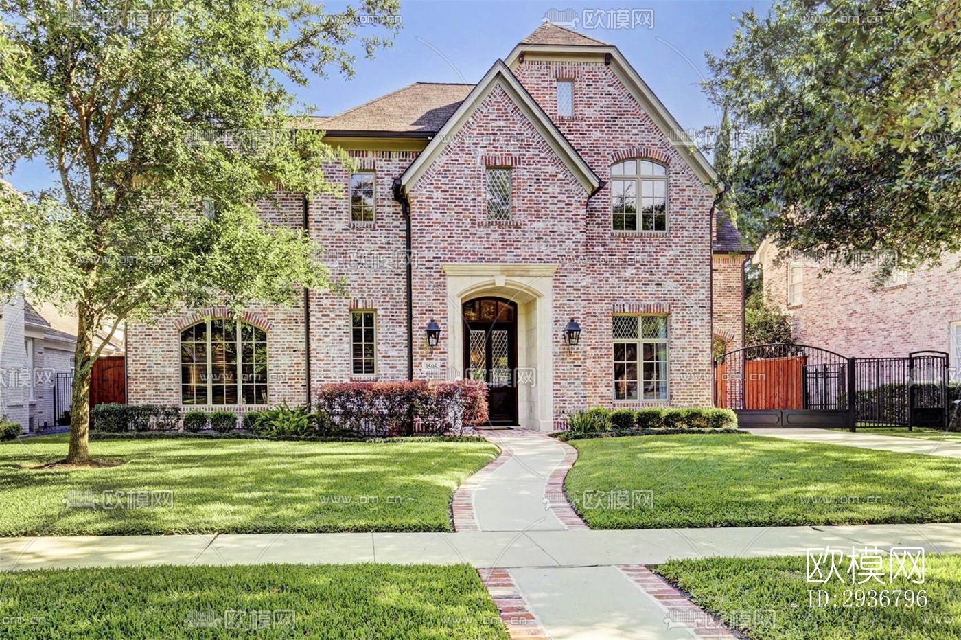 美式居住建筑效果图下载（渲染图11）