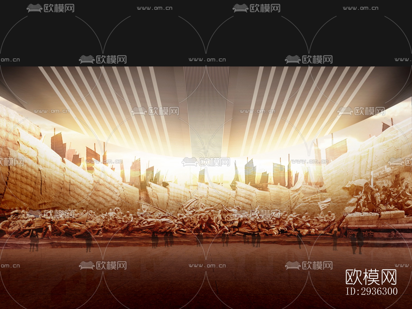 新中式美术博物馆效果图下载（渲染图4）