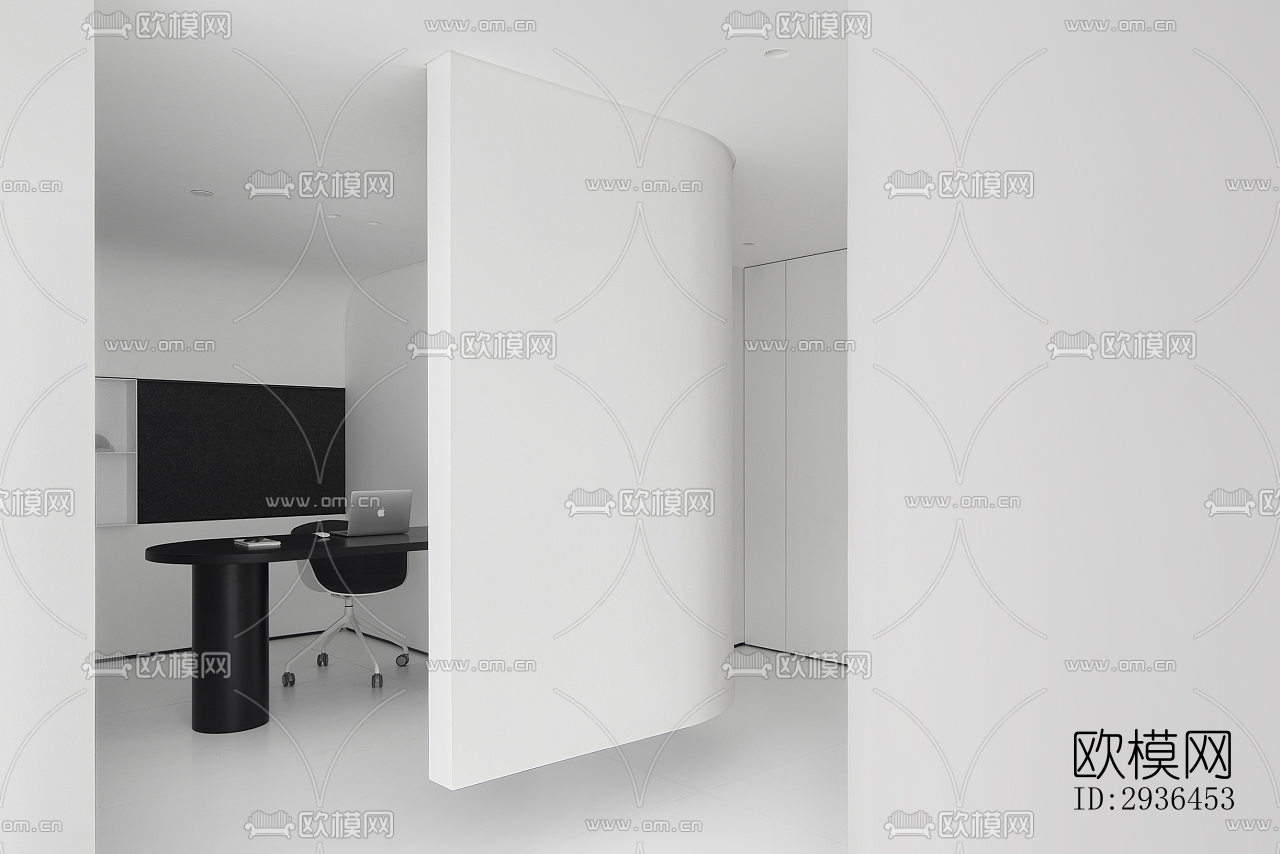 现代办公区效果图下载（渲染图12）