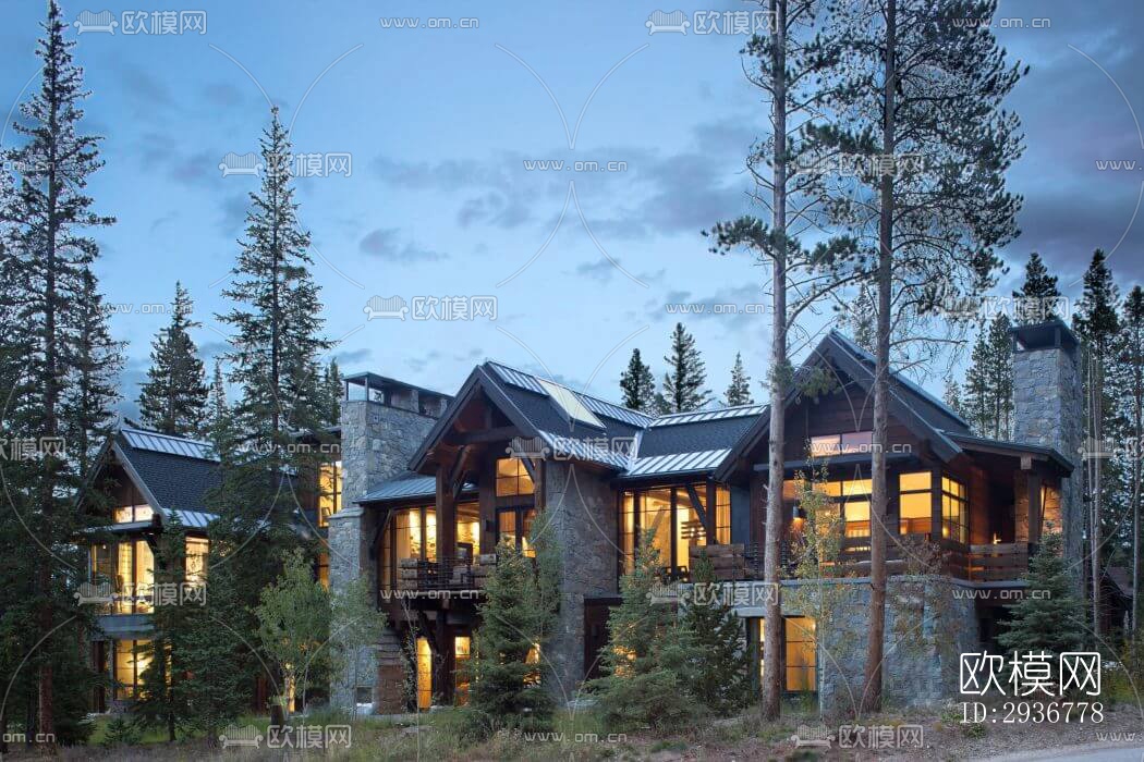 现代居住建筑效果图下载（渲染图8）