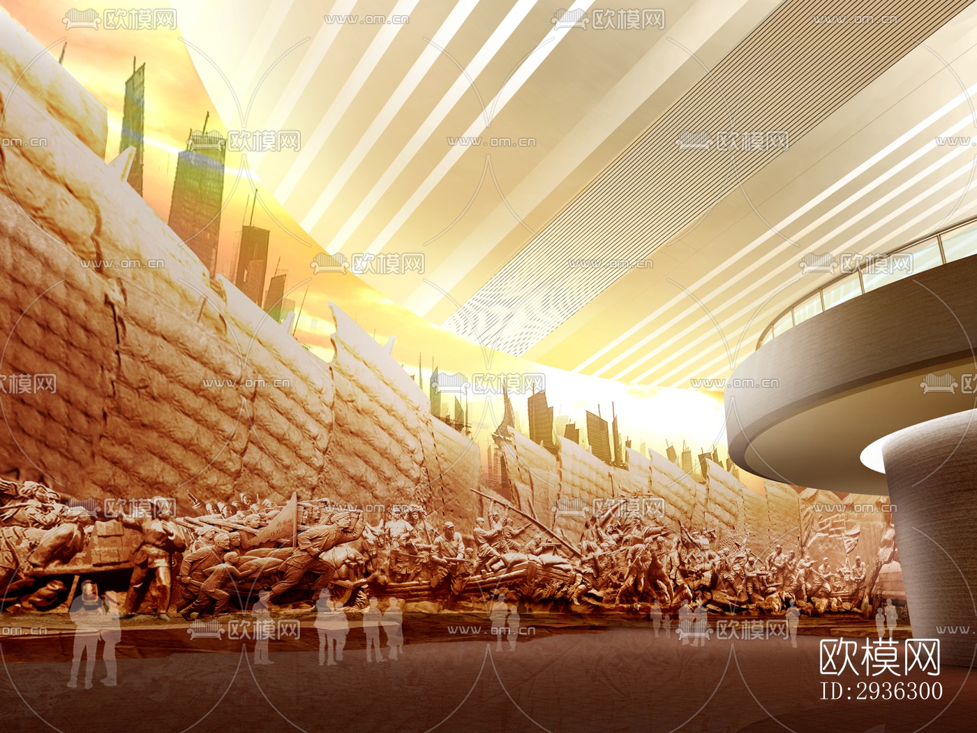 新中式美术博物馆效果图下载（渲染图2）