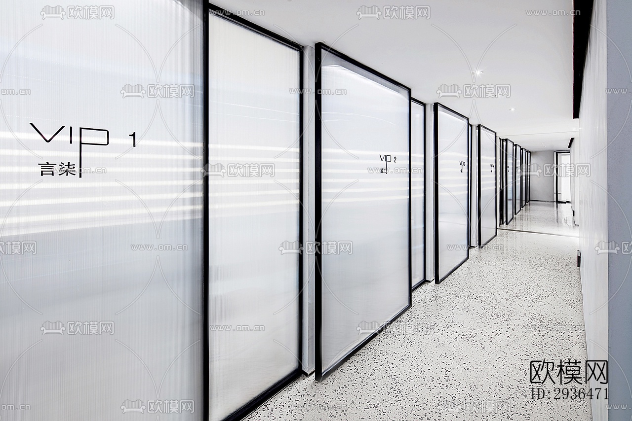 现代办公区效果图下载（渲染图10）