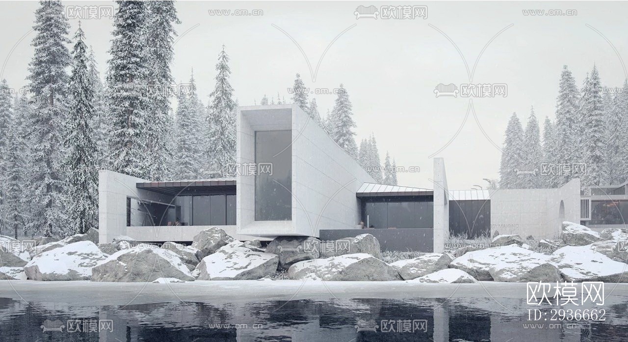 现代居住建筑效果图下载（渲染图18）