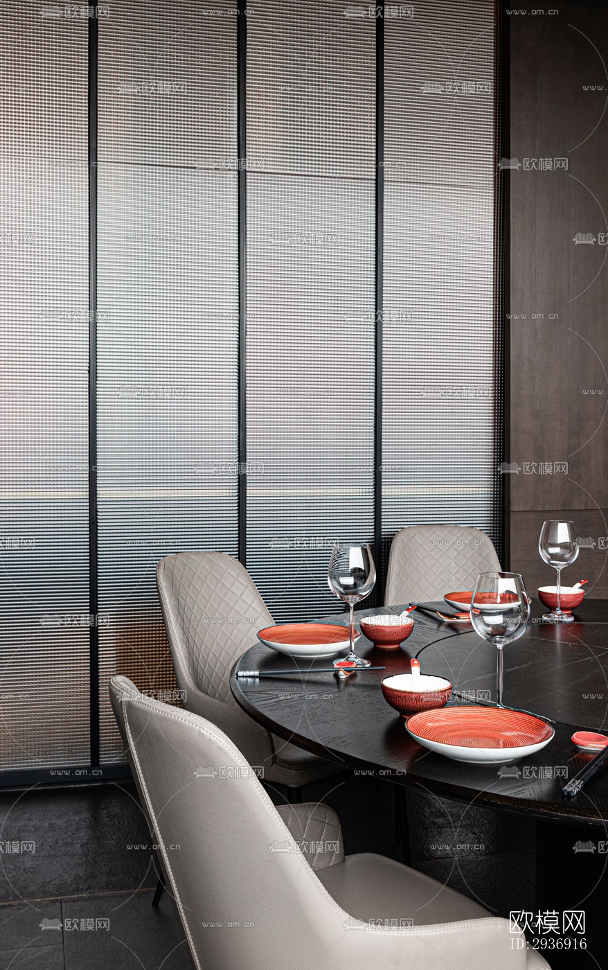 新中式中餐厅效果图下载（渲染图9）