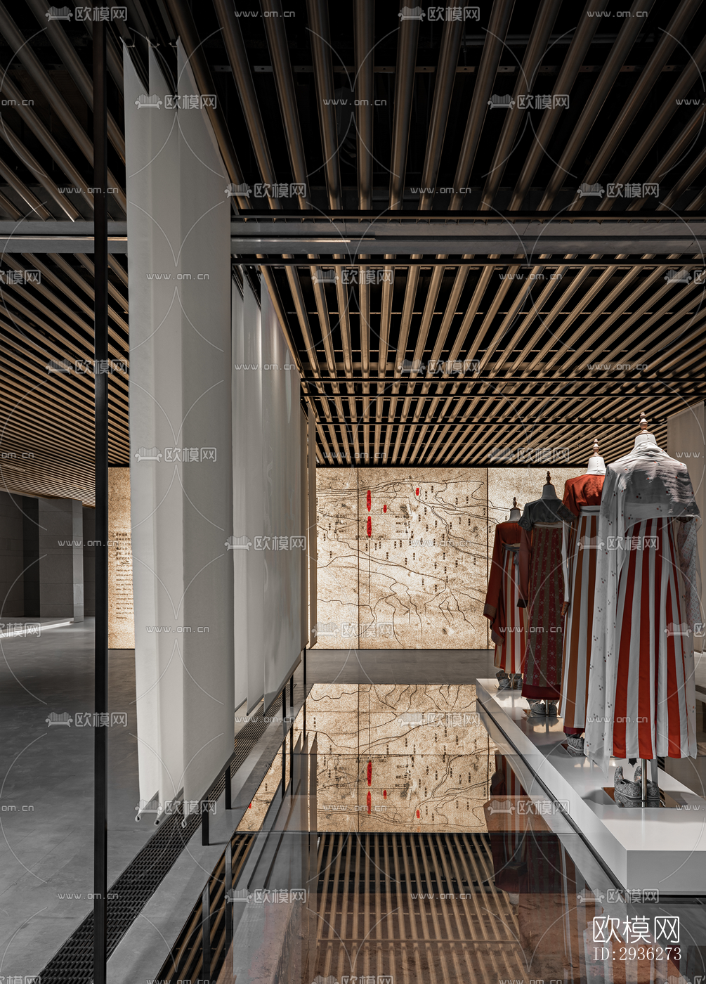 新中式美术博物馆效果图下载（渲染图3）