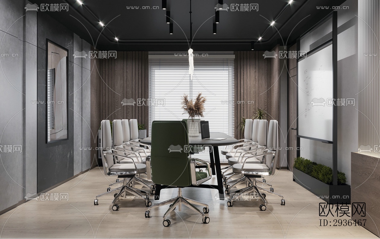 现代办公区效果图下载（渲染图12）