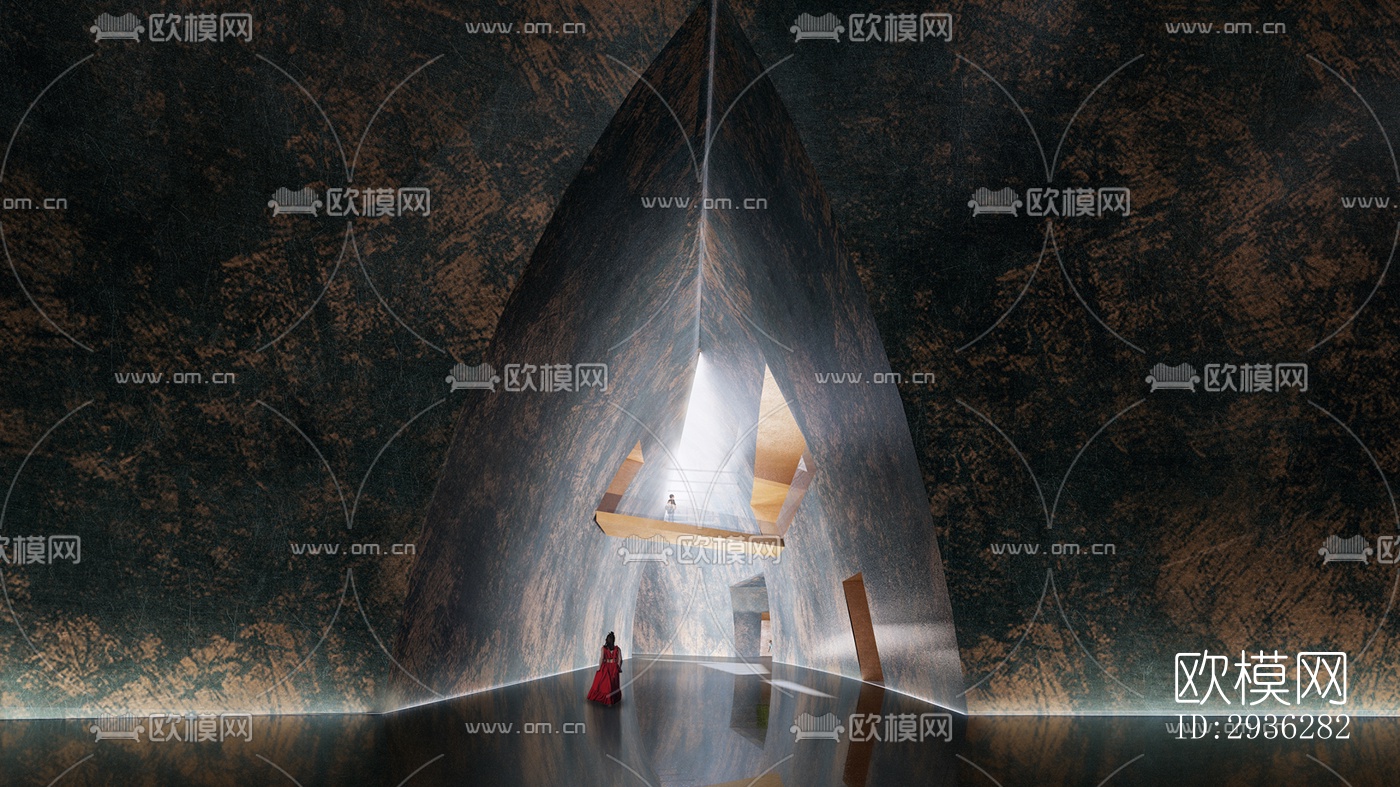 新中式美术博物馆效果图下载（渲染图6）