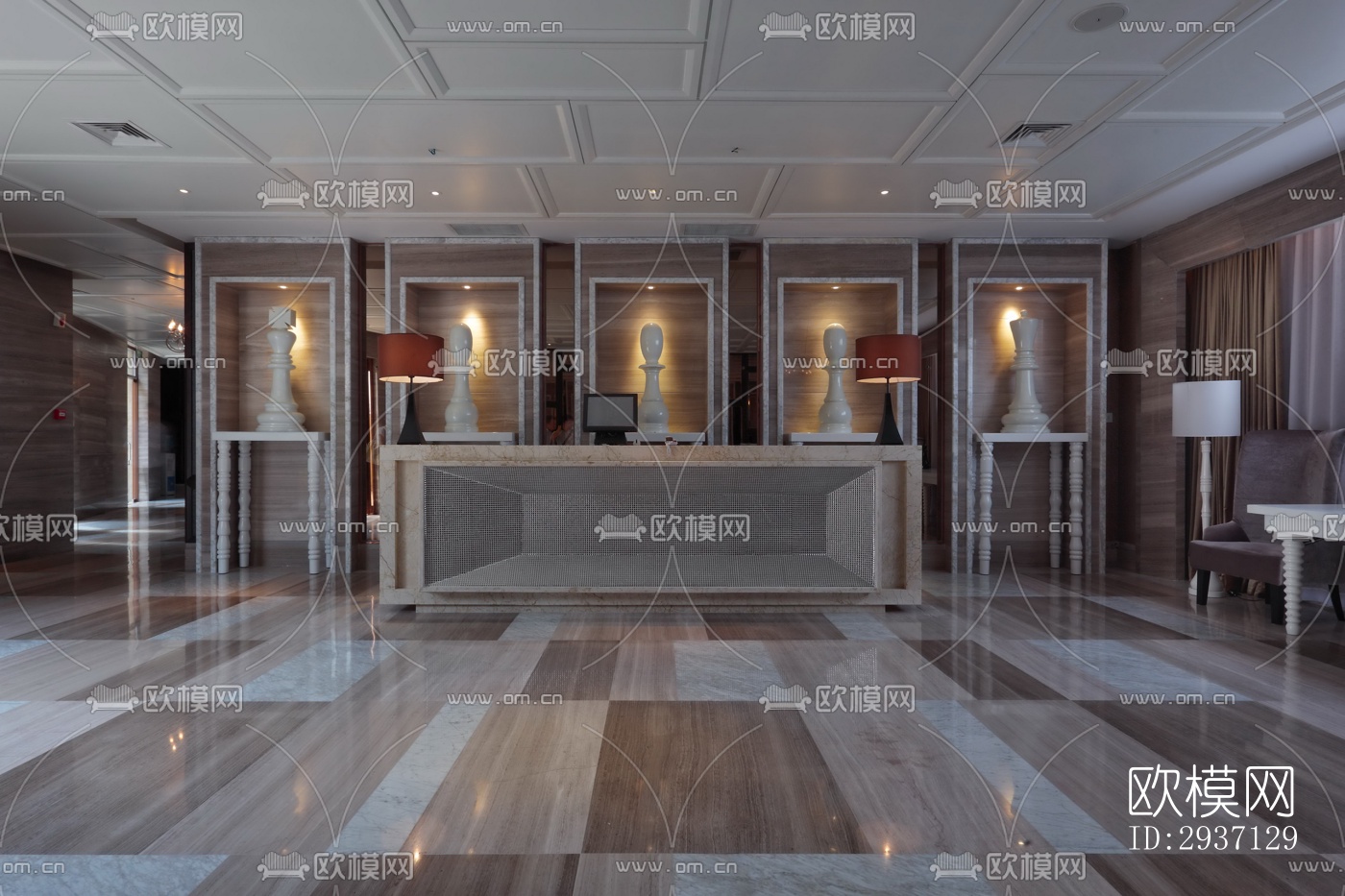 欧式西餐厅效果图下载（渲染图3）