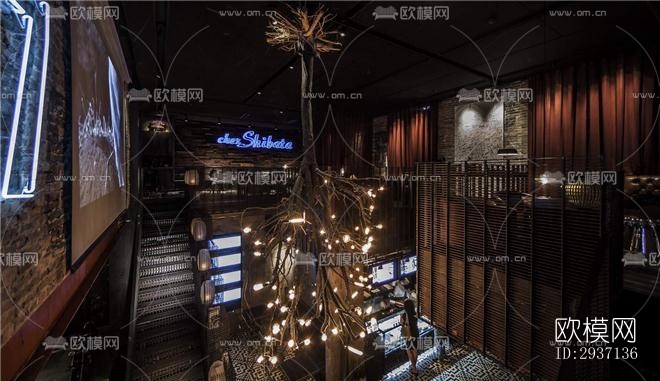 美式西餐廳效果圖下載(渲染圖13)