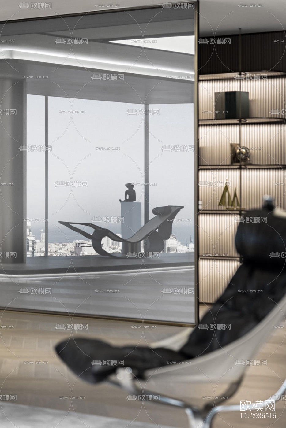 现代办公区效果图下载（渲染图9）