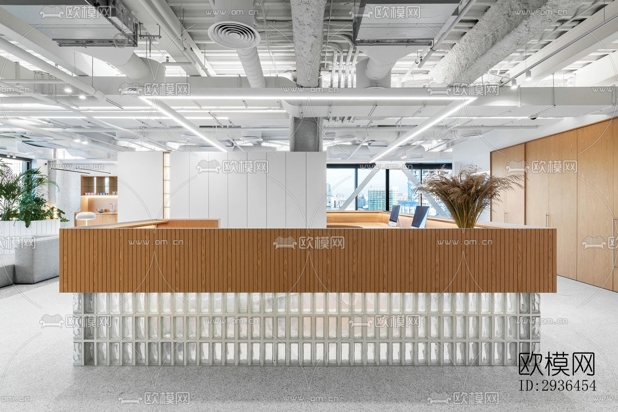 现代办公区效果图下载（渲染图8）