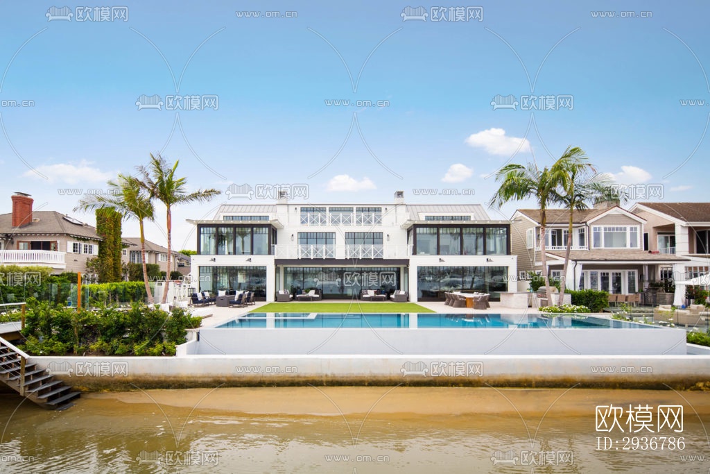 美式居住建筑效果图下载（渲染图14）