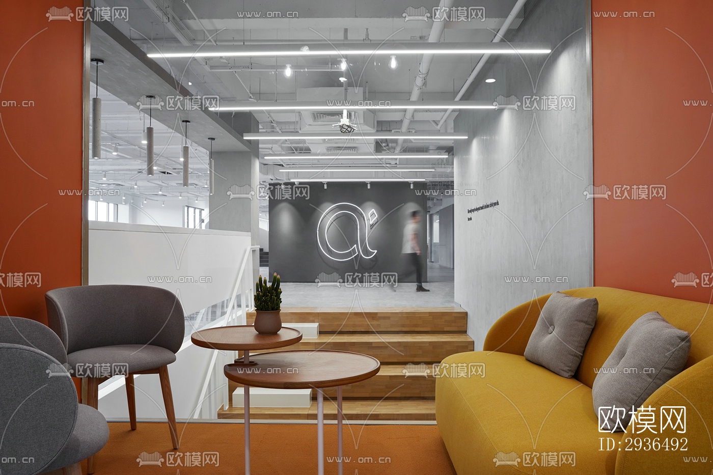 现代办公区效果图下载（渲染图5）