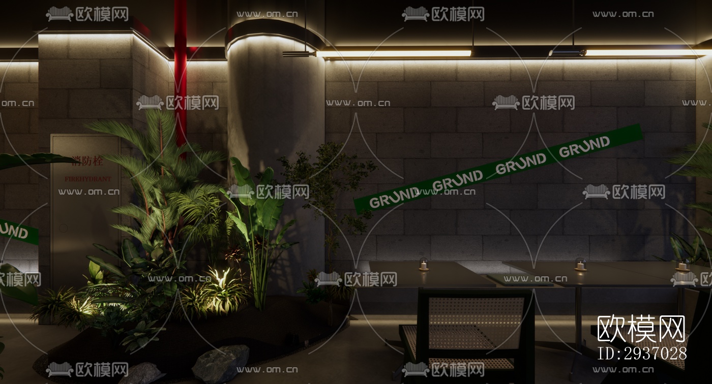 工业风咖啡奶茶效果图下载（渲染图8）