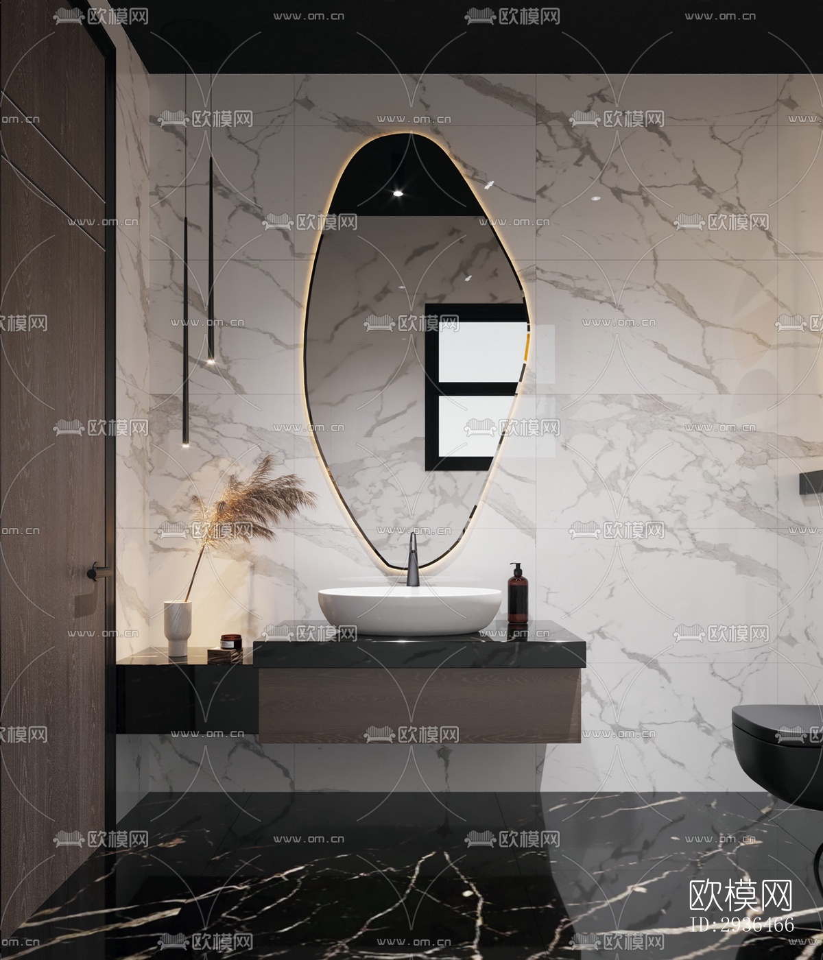 现代办公区效果图下载（渲染图8）