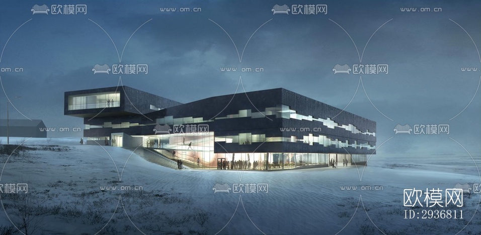 現(xiàn)代文體建筑效果圖下載(渲染圖18)