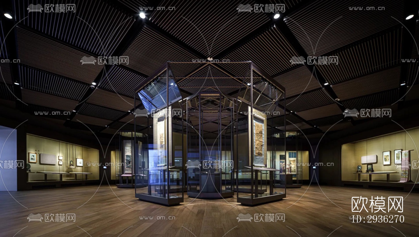 新中式美术博物馆效果图下载（渲染图13）