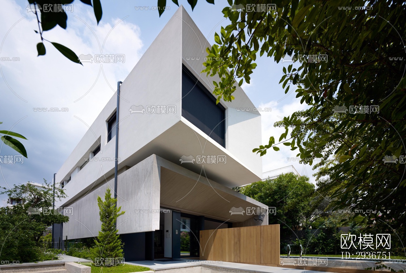 现代居住建筑效果图下载（渲染图9）