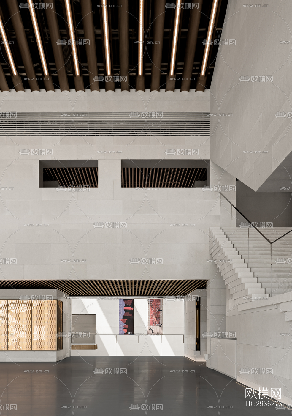 新中式美术博物馆效果图下载（渲染图5）