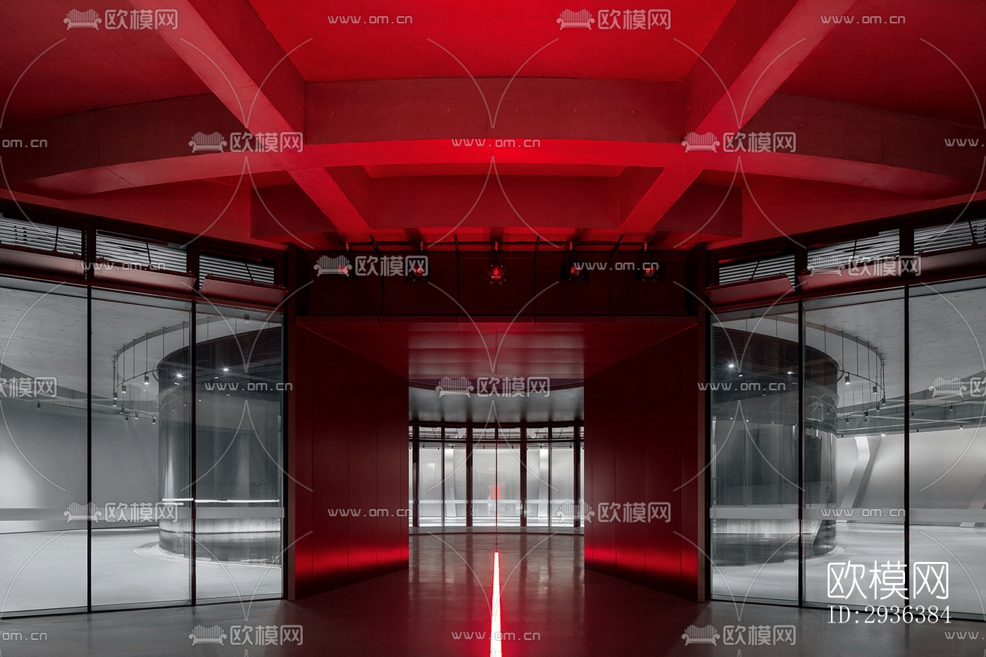 高级灰美术博物馆效果图下载（渲染图17）