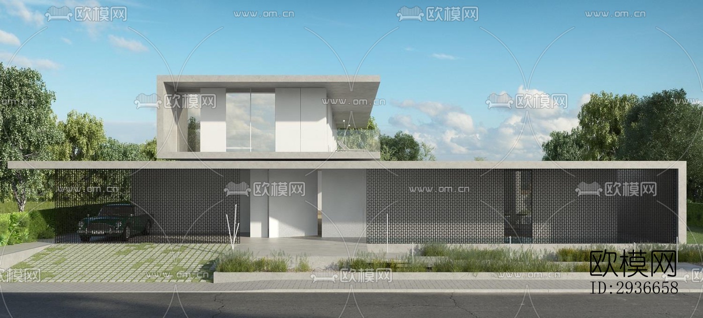 现代居住建筑效果图下载（渲染图5）